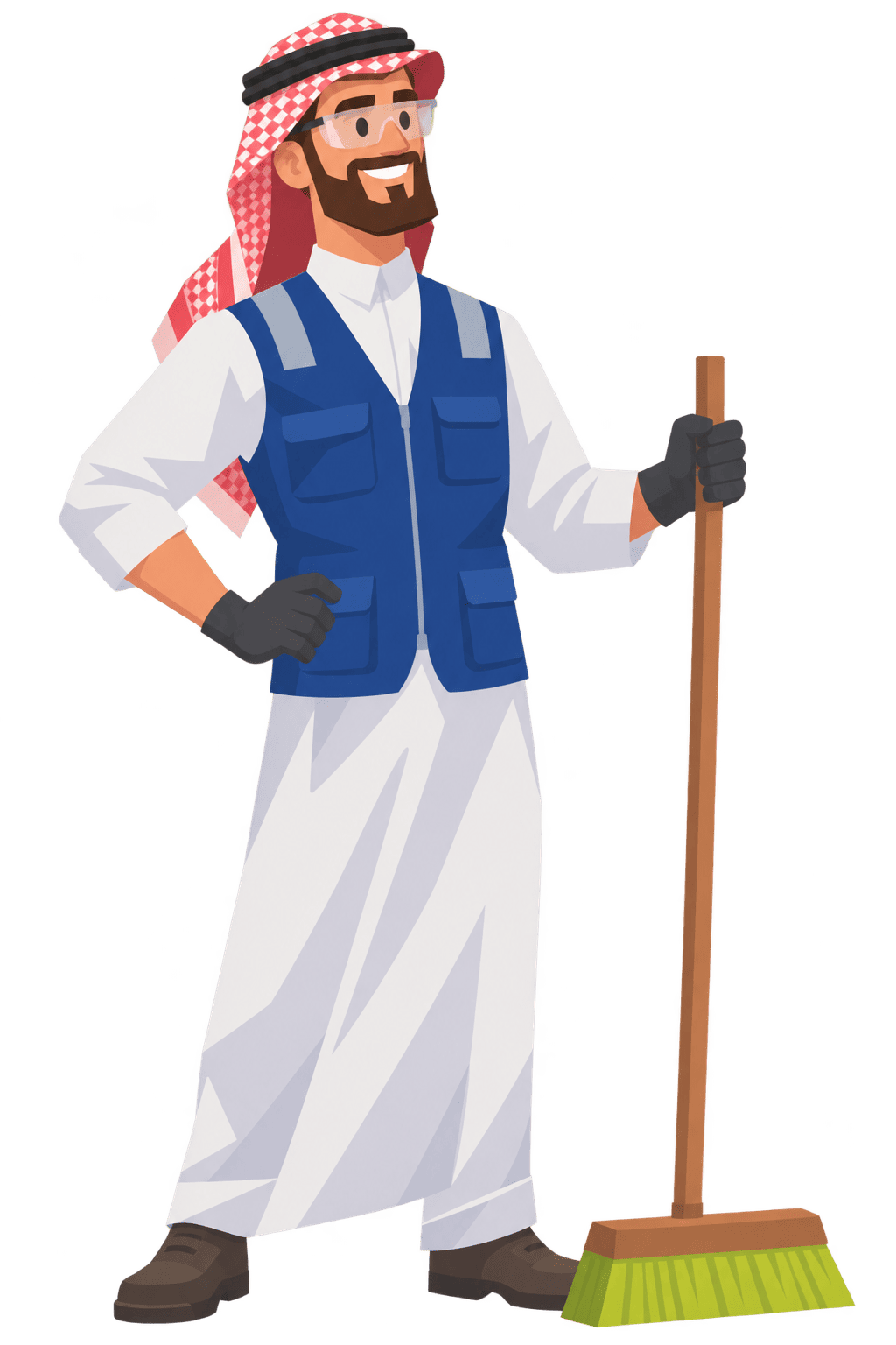 عامل نظافة سعيد
